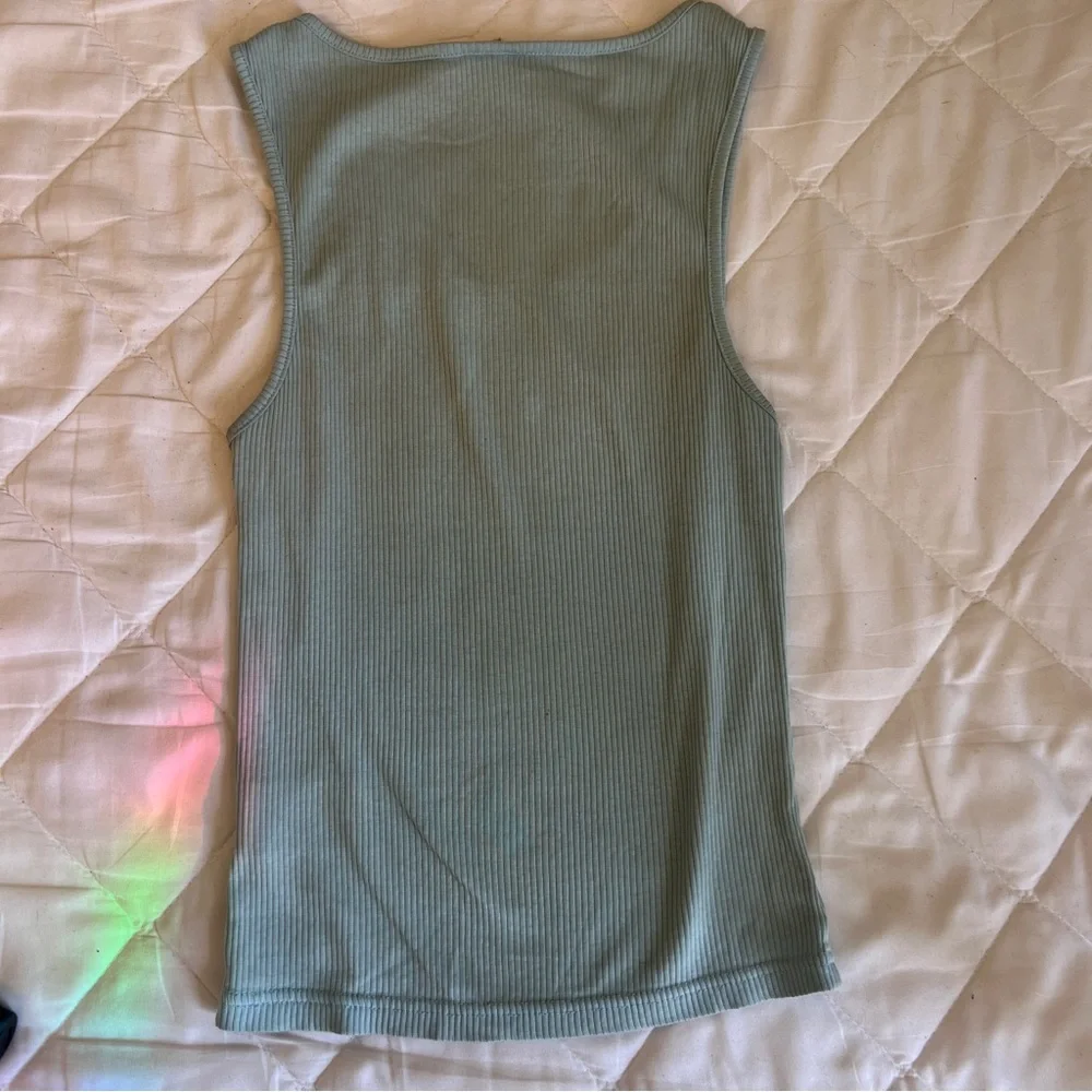 H&M Light Blue Ribbed Tank Top - Picture 2 of 3
